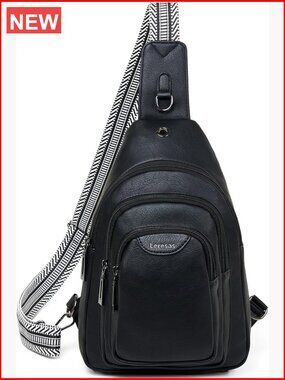 10L Anti Theft Crossbody Sling Bag Faux Leather Travel Waist Pack